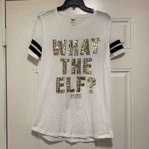 NEW VS PINK Bling “ What The Elf” - White / Gold